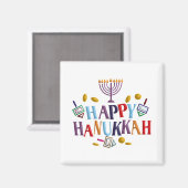 Happy Hanukkah Magneet (Voorkant / Achterkant)