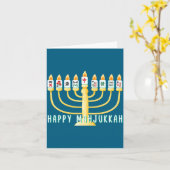Happy Hanukkah Mahjong Menorah Mahjukkah Chanukkah Kaart (Gele Bloem)