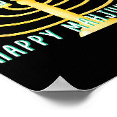 Happy Hanukkah Mahjong Menorah Mahjukkah Chanukkah Poster (Hoek)