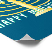 Happy Hanukkah Mahjong Menorah Mahjukkah Chanukkah Poster (Hoek)