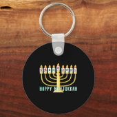 Happy Hanukkah Mahjong Menorah Mahjukkah Chanukkah Sleutelhanger (Voorkant)