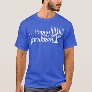 Happy Hanukkah, Mannen Vrouwen Kinderen, Menorah,  T-shirt