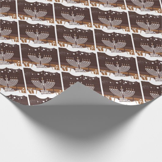 Happy Hanukkah Manora Cadeaupapier (Hoek)