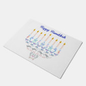 Happy Hanukkah Marine Menorah Deurmat (Schuin)