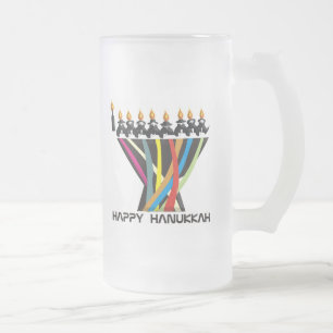 Happy Hanukkah Matglas Bierpul