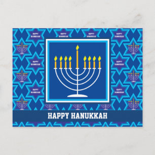 🕎 Happy Hanukkah, Menorah, aanpasbaar Briefkaart