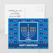 🕎 Happy Hanukkah, Menorah, aanpasbaar Briefkaart (Voorkant / Achterkant)