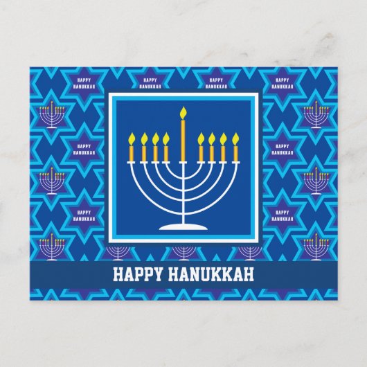 🕎 Happy Hanukkah, Menorah, aanpasbaar Briefkaart (Voorkant)