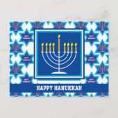 🕎 Happy Hanukkah, Menorah, aanpasbaar Briefkaart (Voorkant)