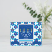 🕎 Happy Hanukkah, Menorah, aanpasbaar Briefkaart (Staand voorkant)