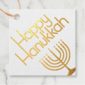Happy Hanukkah Menorah Bedankjes Labels (Voorkant)