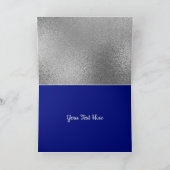 Happy Hanukkah Menorah Blue & Silver Feestdagen Kaart (Binnen)