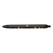 Happy Hanukkah Menorah Burning Candles Zwarte Inkt Pen (Voorkant)