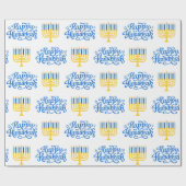 Happy Hanukkah Menorah Cadeaupapier (Vlak)
