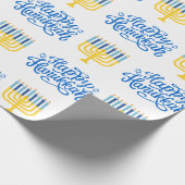 Happy Hanukkah Menorah Cadeaupapier (Hoek)
