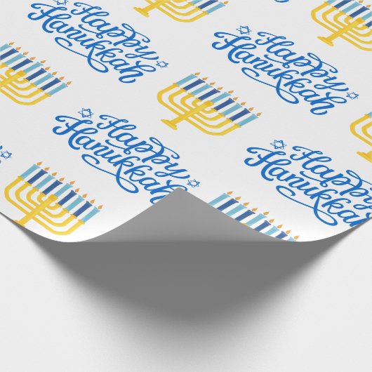 Happy Hanukkah Menorah Cadeaupapier (Hoek)