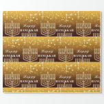 Happy Hanukkah Menorah Cadeaupapier<br><div class="desc">.Viel acht dagen en acht nachten van het festival van Lichten met Hanoekakaarten en geschenken. Het festival van de lichten is hier. Licht de menorah aan, speel met het droesdel en feast op latkes en sufganiyots. Viel de geest van Hanukkah met vrienden, familie en geliefden om hen Happy Hanukkah te...</div>