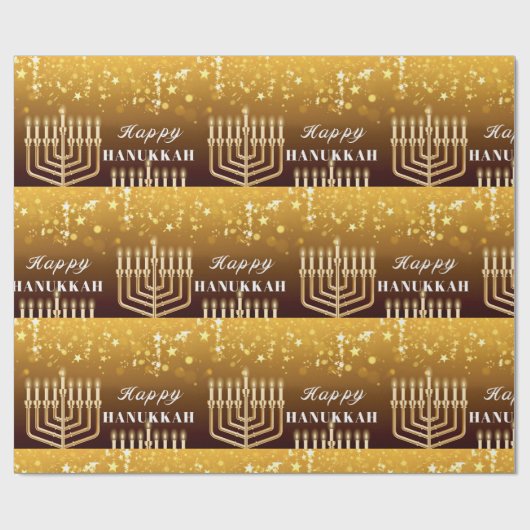 Happy Hanukkah Menorah Cadeaupapier (Vlak)