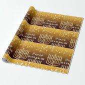 Happy Hanukkah Menorah Cadeaupapier (Uitgerold)