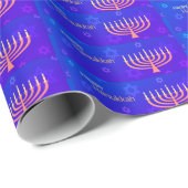 Happy Hanukkah Menorah Cadeaupapier (Rol Hoek)