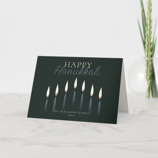 Happy Hanukkah Menorah Candles Blank Feestdagen Kaart (Voorkant)