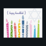 Happy Hanukkah Menorah Candles Briefkaarten<br><div class="desc">dit jaar een beetje geil sturen... </div>