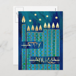 Happy Hanukkah. Menorah Candles Feestdagenkaart