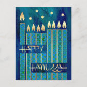 Happy Hanukkah. Menorah Candles Feestdagenkaart (Voorkant)