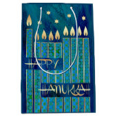 Happy Hanukkah. Menorah Candles Medium Cadeauzakje (Voorkant)