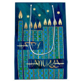 Happy Hanukkah. Menorah Candles Medium Cadeauzakje (Achterkant)