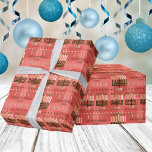 Happy Hanukkah Menorah Colorful Coral Pattern Cadeaupapier<br><div class="desc">Geef dit Happy Hanukkah-verpakkingsartikel een persoonlijk tintje in kleurrijk koraalroze met jouw naam voor een echt unieke cadeauomslag voor de viering van het festival van Lichten. Perfect voor kinderen van alle leeftijden, en ook voor volwassenen, een kleurrijk patroon van Menorahs met de traditionele negen kaarsen in subtiele kleuren van sepia...</div>