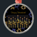 Happy Hanukkah! Menorah Custom Round Ornament<br><div class="desc">Happy Hanukkah! Creëer een schattige kanselarij. Pas deze aangepaste, mooie versiering aan met uw wensen. Volg gemakkelijke herinneringen om dit unieke siermiddel volledig te personaliseren. Voltooi een gecoördineerde elegante reeks: in onze winkel zazzle.com/celebrationsevents* zie bijpassende uitnodigingen, aankondigingen, Wenskaarten, stickers, postzegels, kleding, geschenken en nog veel meer! Zazzle.com/celebrationsevents* Aangepaste fotokaarten maken...</div>