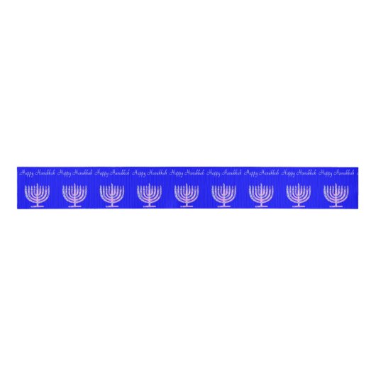 Happy Hanukkah Menorah David's Fave Grosgrain Lint (Voorkant)