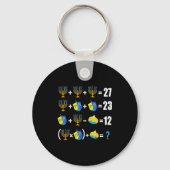 Happy Hanukkah Menorah Dreidel Doughnut Math Teach Sleutelhanger (Voorkant)