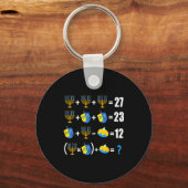 Happy Hanukkah Menorah Dreidel Doughnut Math Teach Sleutelhanger (Voorkant)