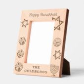 Happy Hanukkah Menorah, Dreidel, Gelt Custom Name Gegraveerde Lijstjes (Links)