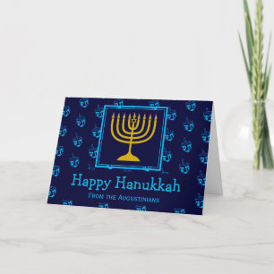 HAPPY HANUKKAH Menorah Dreidel Persoonlijk Feestdagen Kaart
