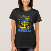 Happy Hanukkah Menorah Dreidel Proud Jewish Family T-shirt (Voorkant)
