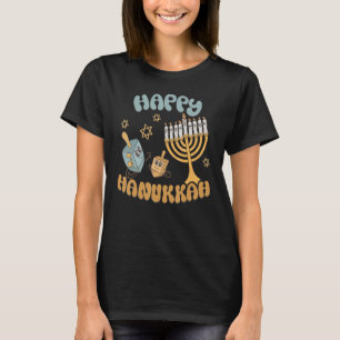 Happy Hanukkah Menorah Dreidel Retro Chanukkah Man T-shirt