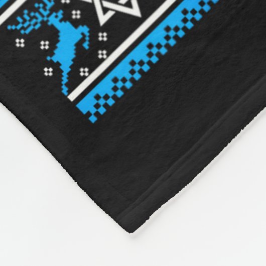 Happy Hanukkah Menorah Dreidel Ugly Chanukah Pajam Fleece Deken (Hoek)