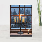 Happy Hanukkah Menorah | Eight Nights of Peace  Kaart (Voorkant)
