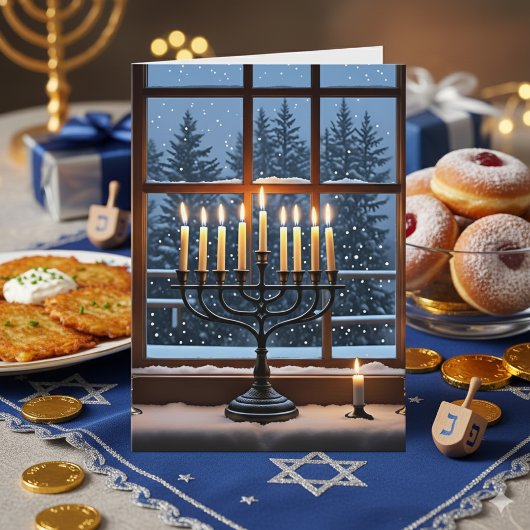 Happy Hanukkah Menorah | Eight Nights of Peace  Kaart
