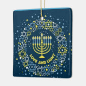 Happy Hanukkah Menorah en Dreidels Ceramic Orname Keramisch Ornament (Links)
