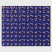 Happy Hanukkah. Menorah en Dreidels Gift Cadeaupapier (Vlak)