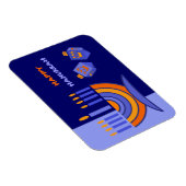 Happy Hanukkah. Menorah en Dreidels Gift Magneet (Rechterzijde)