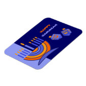 Happy Hanukkah. Menorah en Dreidels Gift Magneet (Linkerzijde)