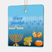 Happy Hanukkah Menorah en Dreidels Keramisch Ornament (Links)