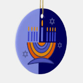 Happy Hanukkah. Menorah en Dreidels Keramisch Ornament (Rechts)