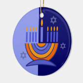 Happy Hanukkah. Menorah en Dreidels Keramisch Ornament (Links)