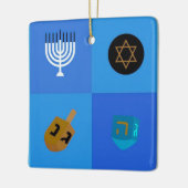 Happy Hanukkah Menorah en Dreidels Keramisch Ornament (Links)
